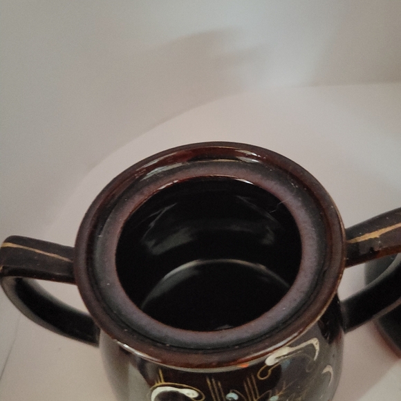 Moriage Redware Vintage JapanCreamer and Sugar Bowl Midcentury - Picture 5 of 6